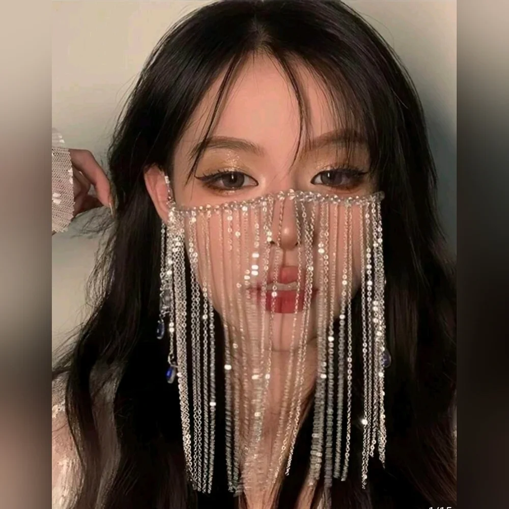 Face Veil with Tassel Jewelry